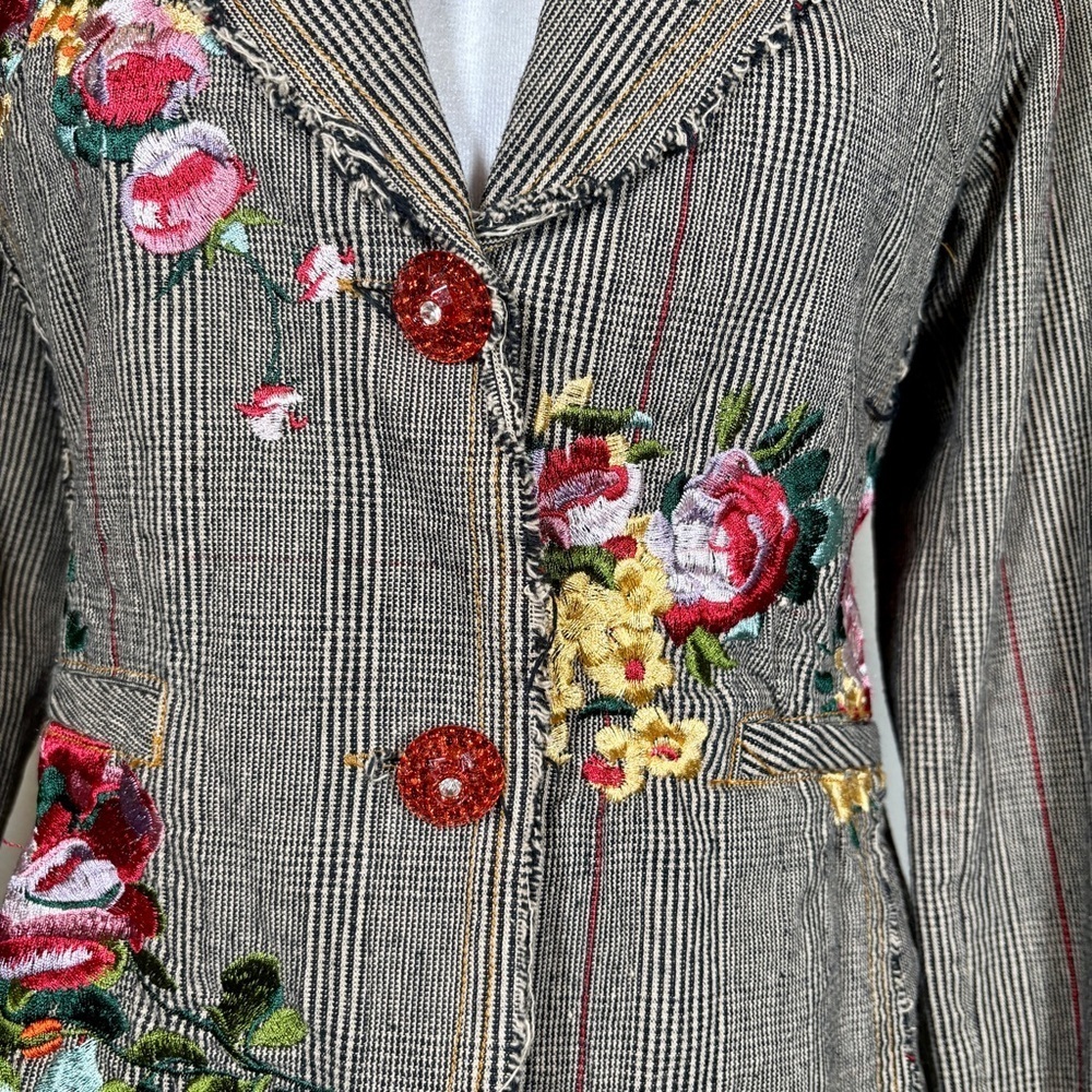 Paparazzi by Biz Floral Embroidered Women's Jacket Size Small - Picture 6 of 10